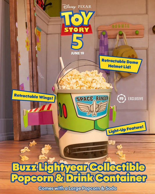 Toy Story 5 Buzz Lightyear Popcorn Bucket & Drink Container 6/18